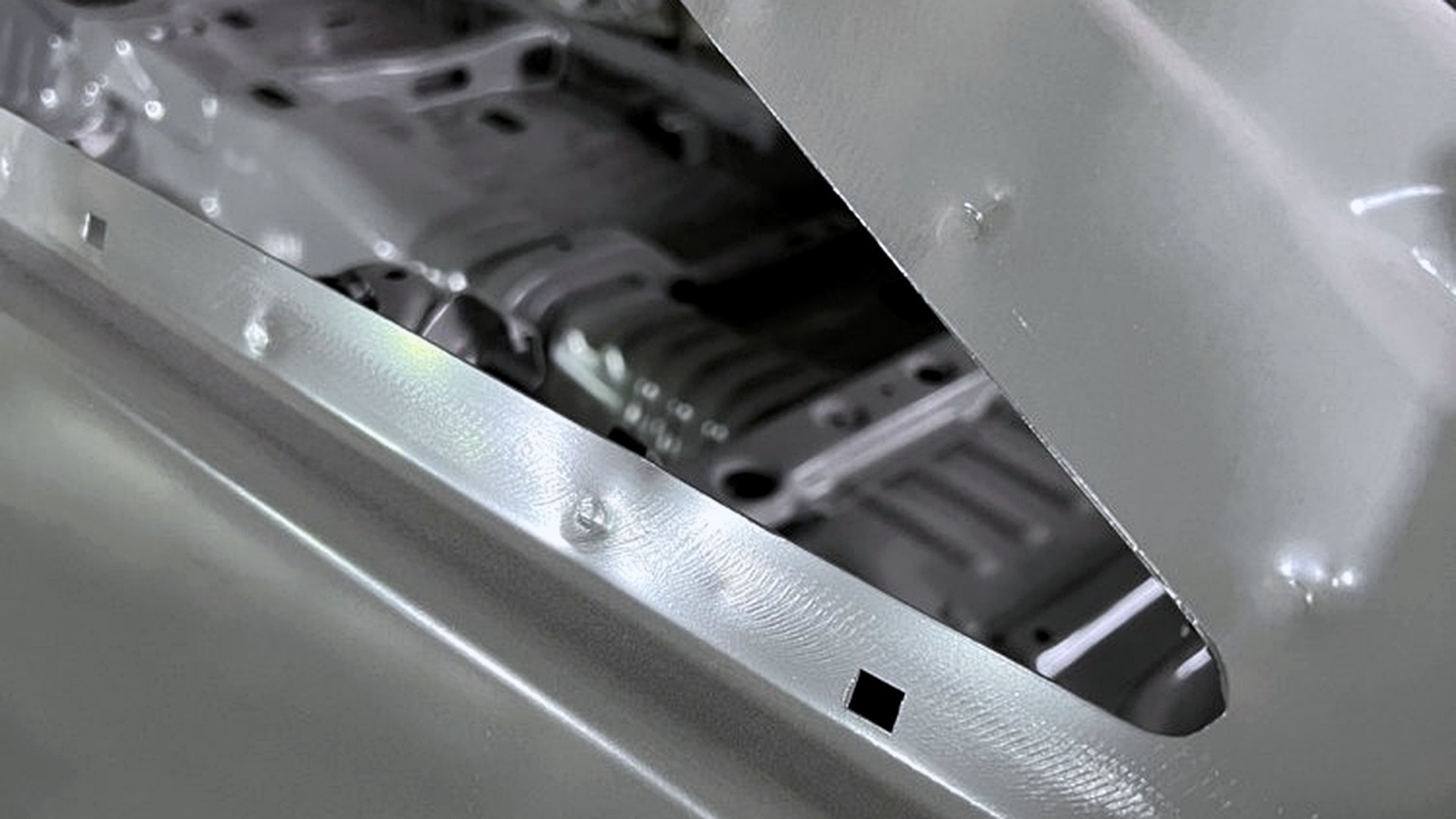 Close-up of a classic vehicle body panel